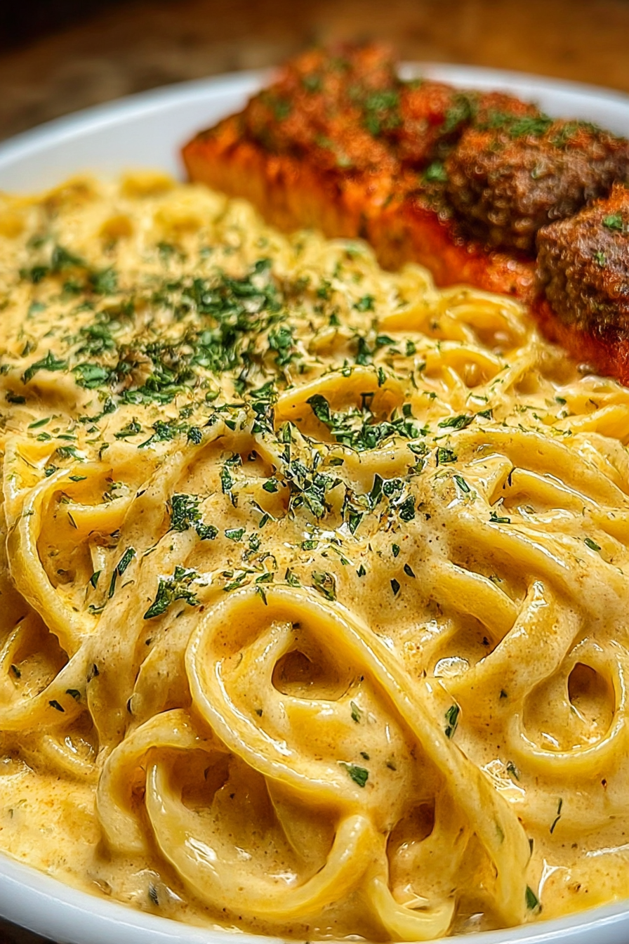 Cajun Beef Linguine in Creamy Velveeta Parmesan Garlic Sauce image 2