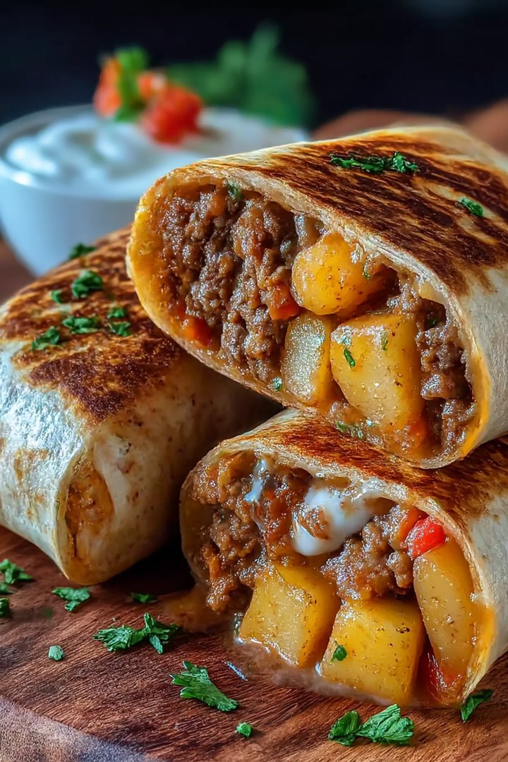 Cheesy Beef Potato Burritos image 2