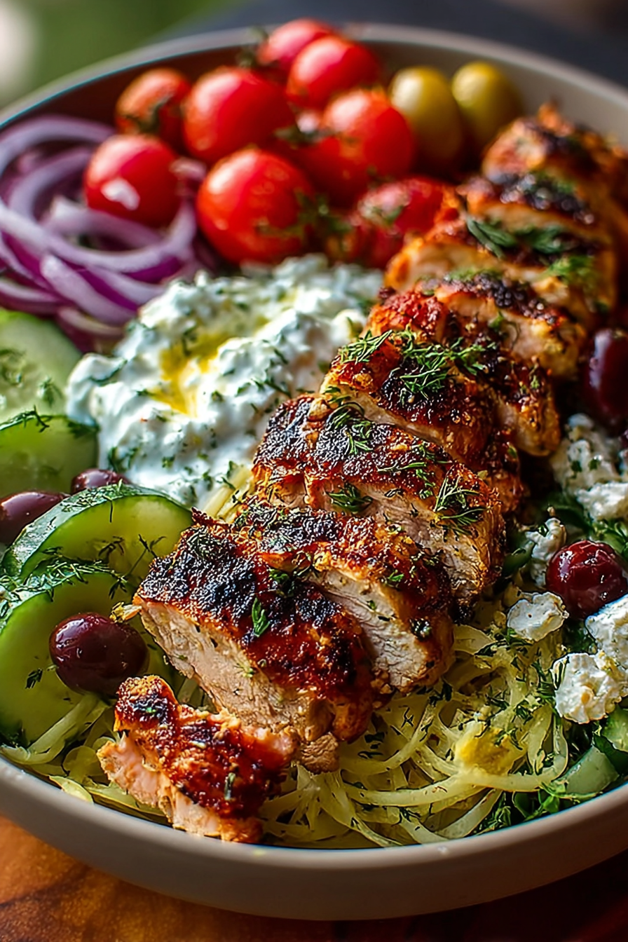 Grilled Chicken Greek Salad with Tzatziki image 2