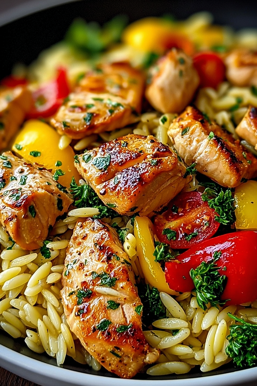 Lemon Chicken & Veggie Orzo Stir Fry Recipe image 2