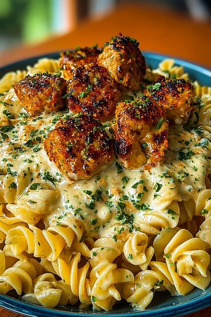 Creamy Jalapeño Garlic Chicken Bites with Twisted Cheddar Cajun Pasta image 2