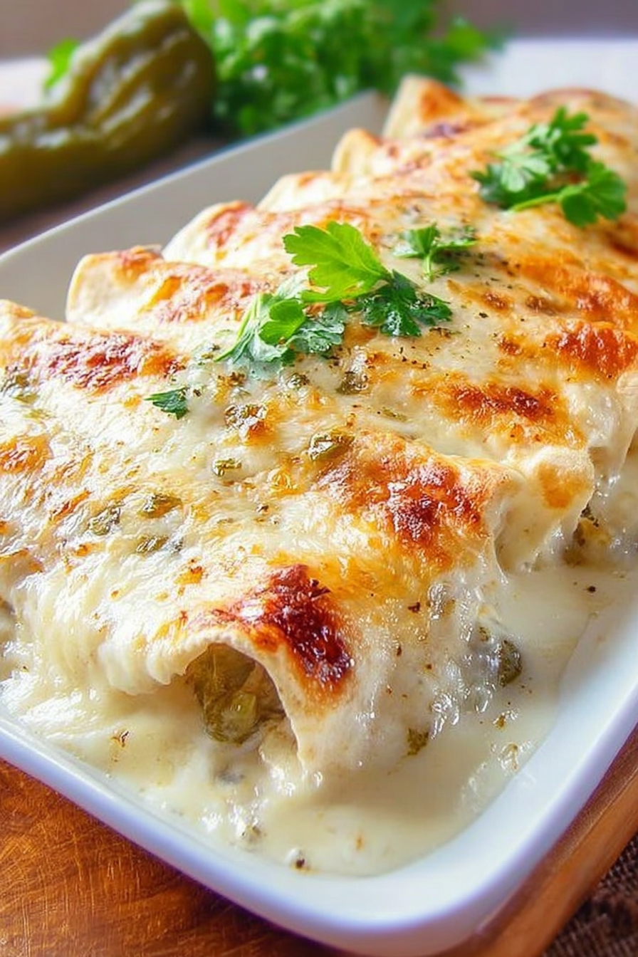 Creamy White Chicken Enchiladas- Easy Family Dinner image 2