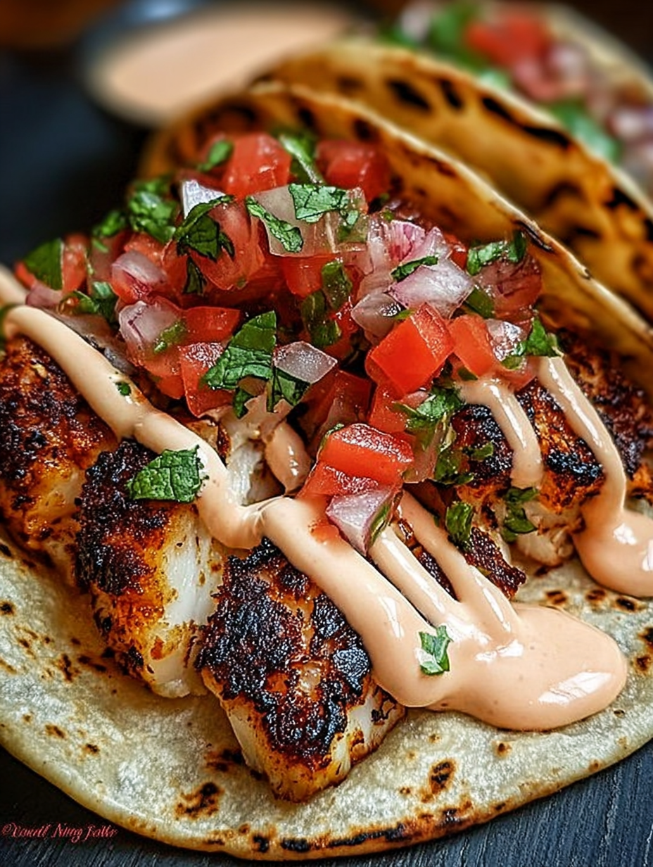 Grilled Fish Tacos with Spicy Mayo & Pico de Gallo image 2