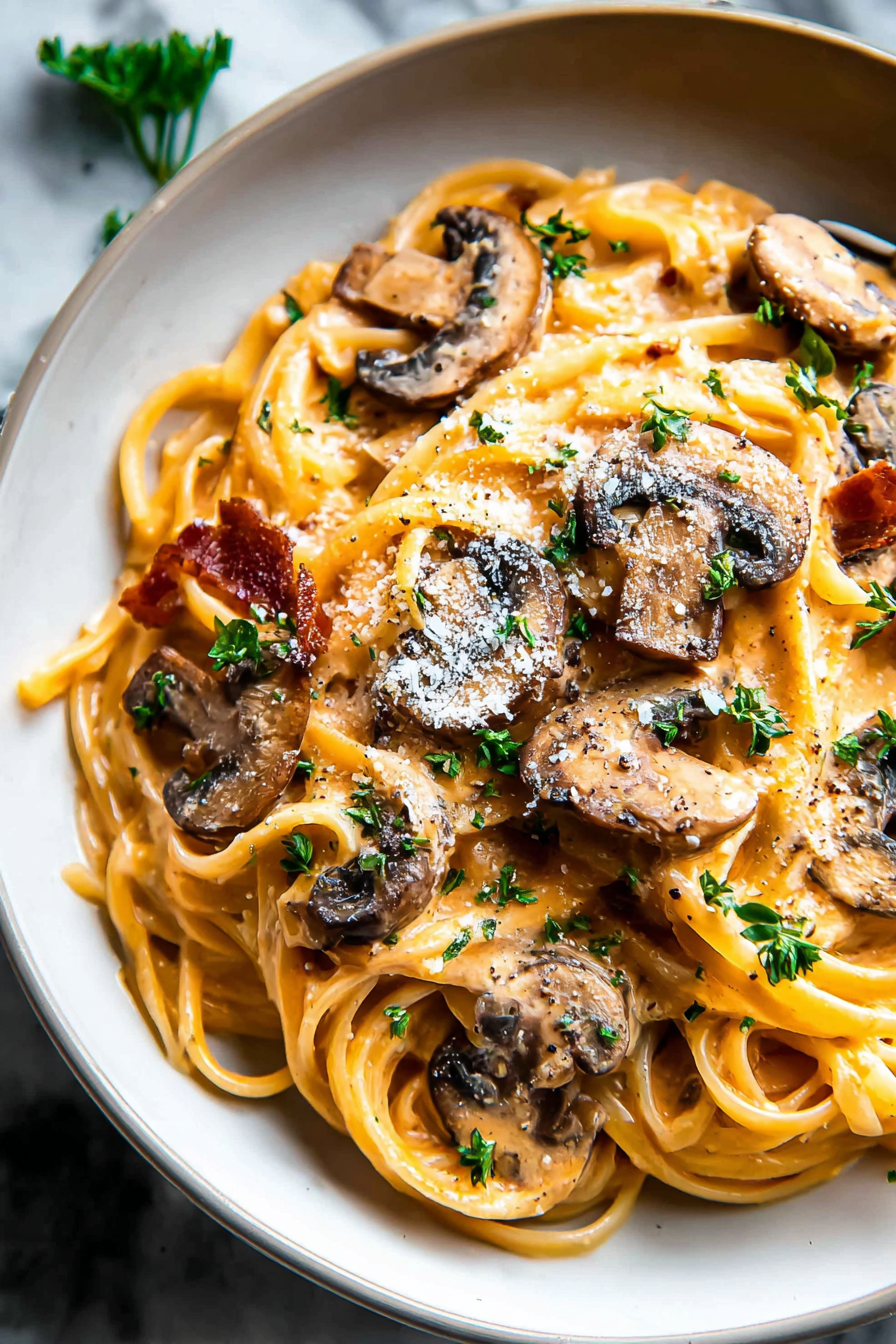 Pumpkin & Mushroom Spaghetti with Crispy turkey beef bacon image 2