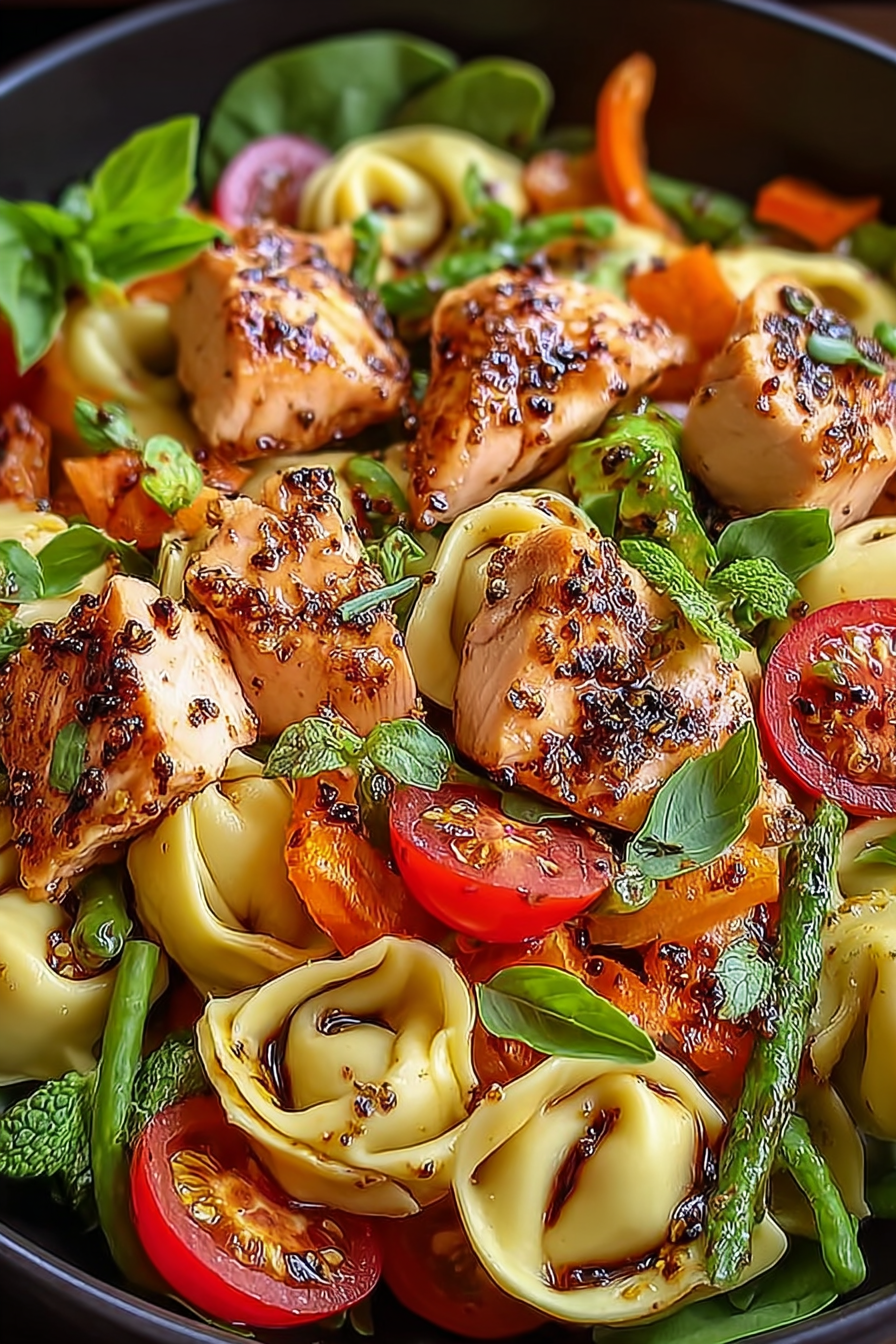 Warm Balsamic Chicken Tortellini Salad image 2