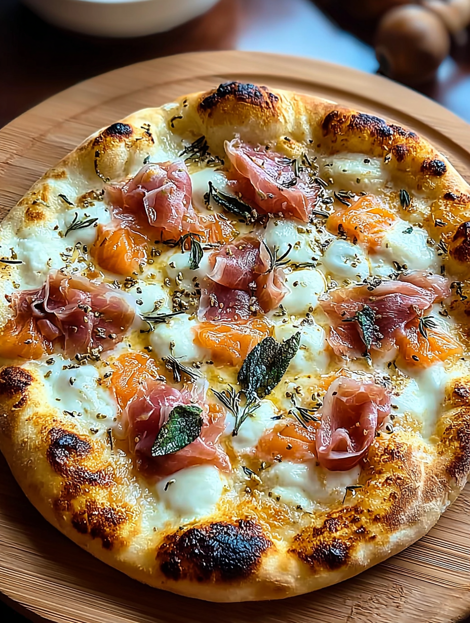 White pizza with chicken turkey prosciutto image 2