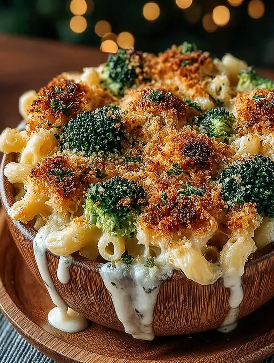 A cozy autumn macaroni and cheese dish with broccoli for cool evenings. image 2