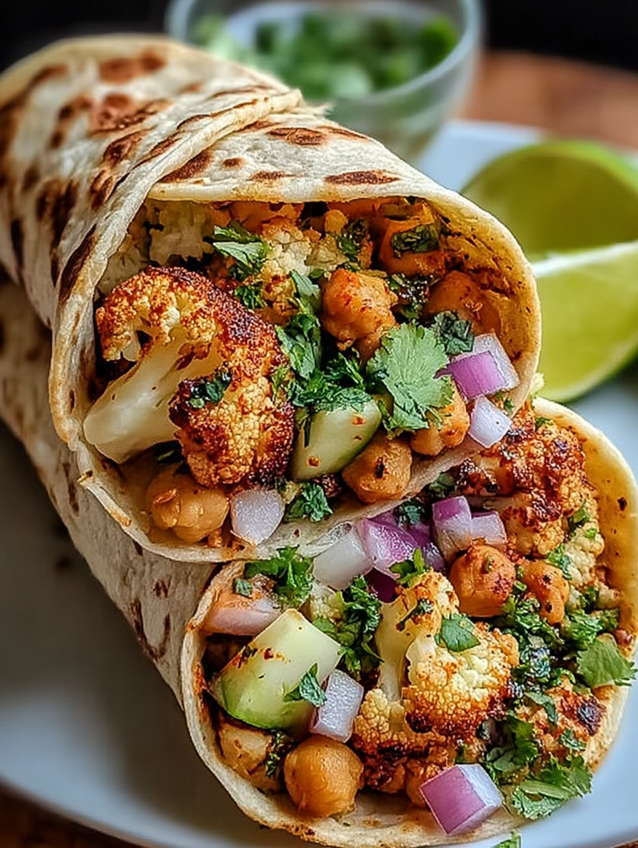 Chili-lime-chickpea-cauliflower wrap image 2