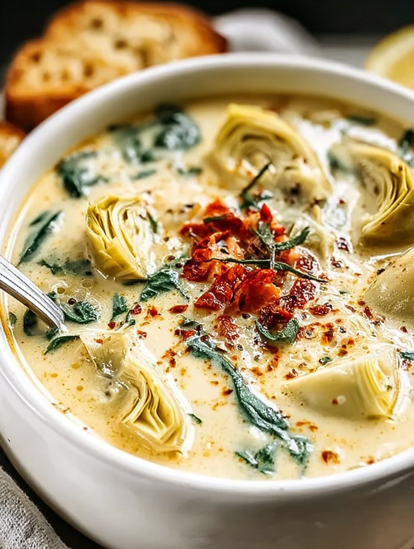 Creamy Lemony Tuscan Artichoke Soup Recipe image 2