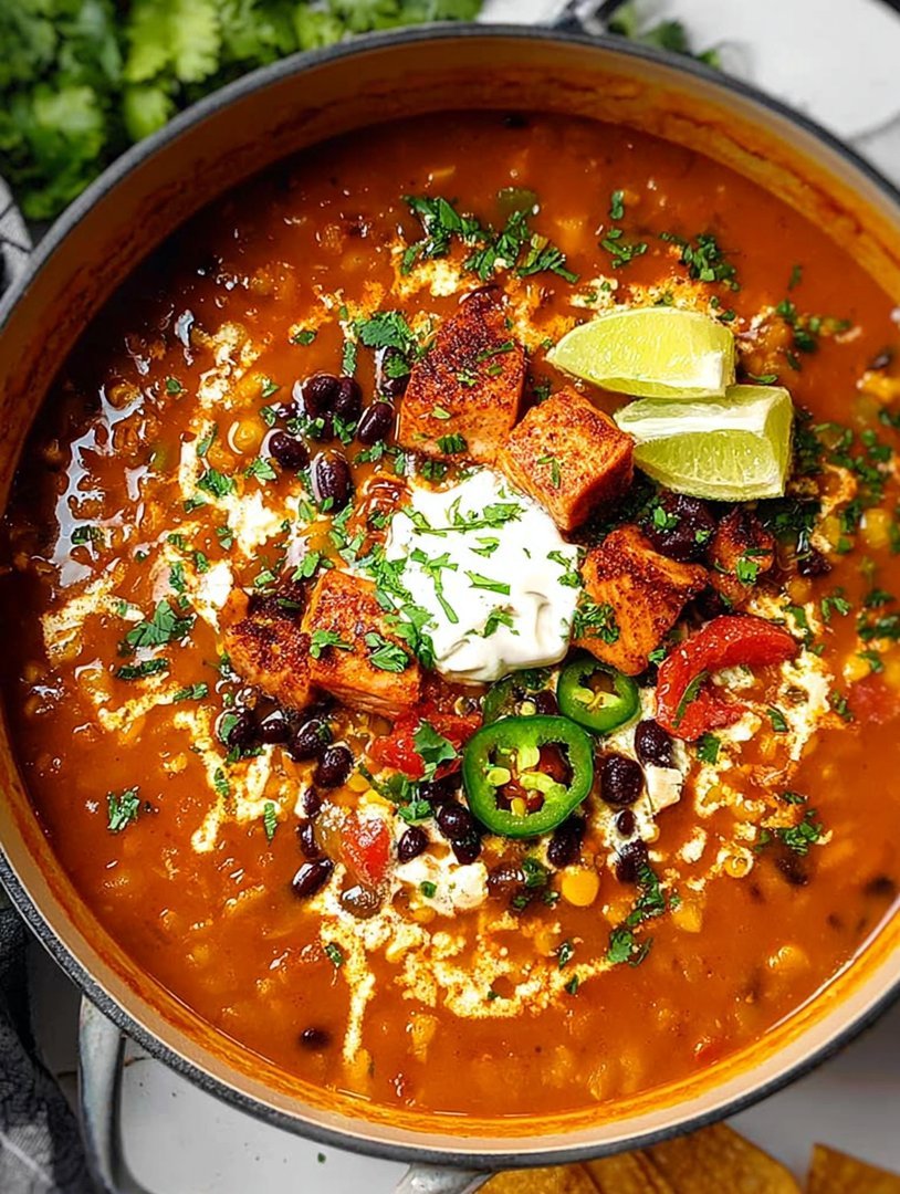 Creamy Vegan Lentil Tortilla Soup image 2