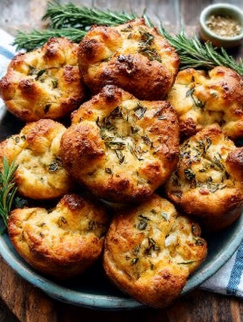 Easy Garlic Rosemary Focaccia Muffins image 2