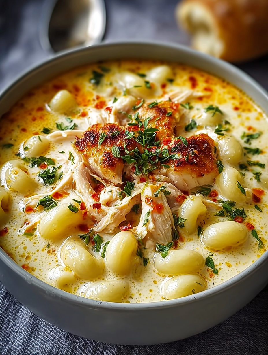 Make Cozy Creamy Chicken Macaroni Cheese Soup image 2