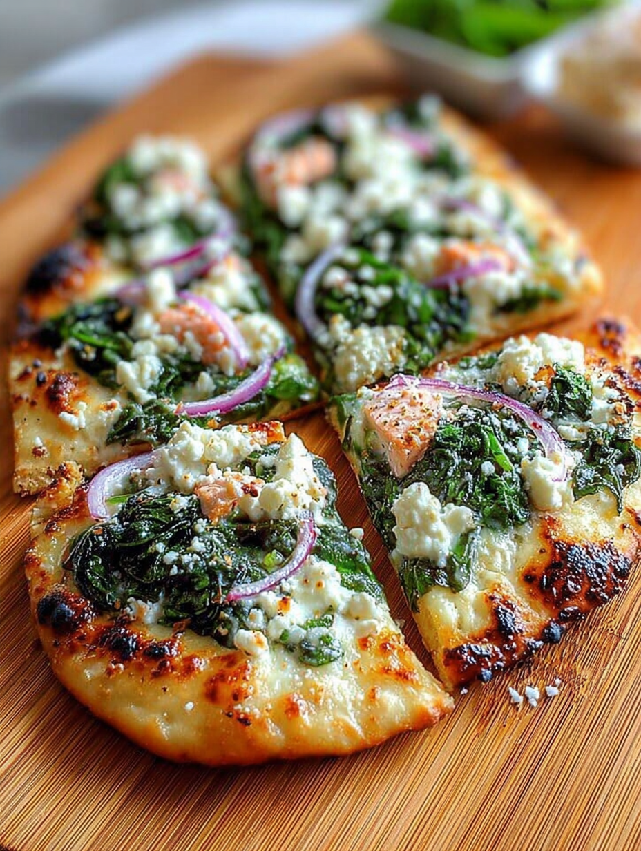Quick Spinach and Feta Flatbread Pizza image 2