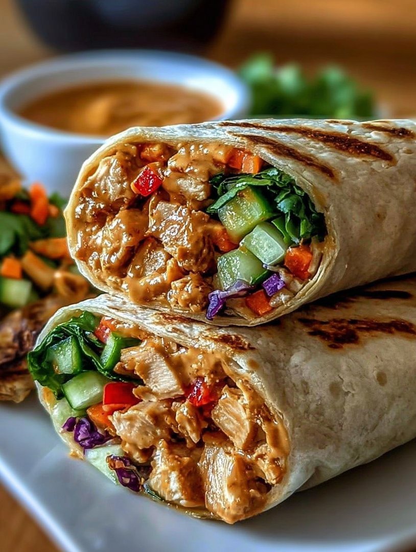 Thai Peanut Chicken Wraps image 2