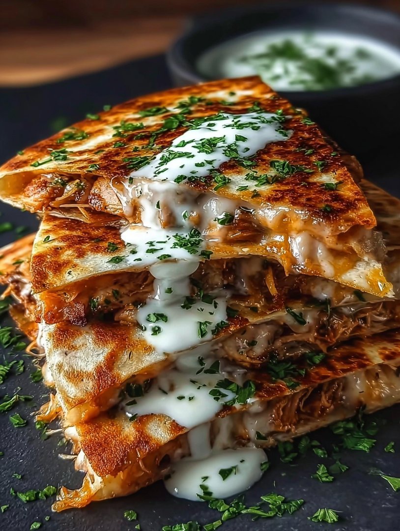 Cheesy Hot Honey Chicken Quesadillas with Spicy Jalapeño Cream Sauce image 2