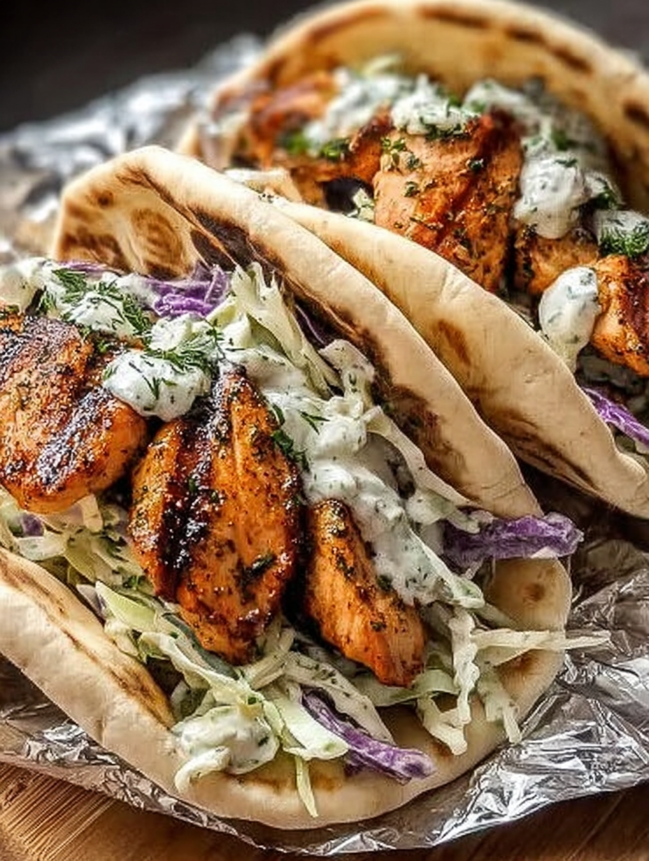 Chicken Pitas with Creamy Herby Ranch Slaw image 2