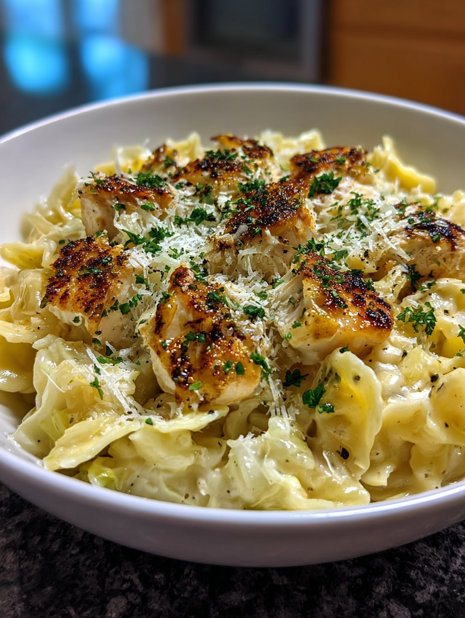 Creamy Garlic Alfredo with Tender Cabbage image 2