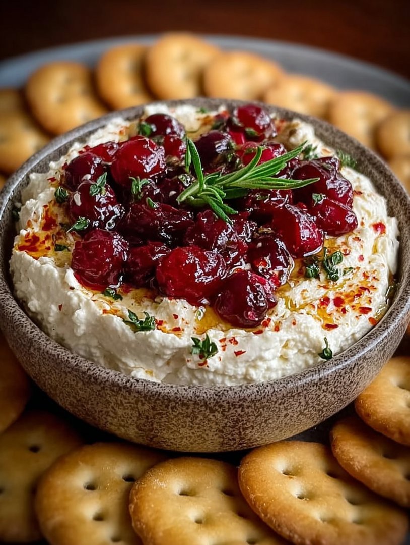 Easy Cranberry Whipped Feta Dip with Crackers image 2