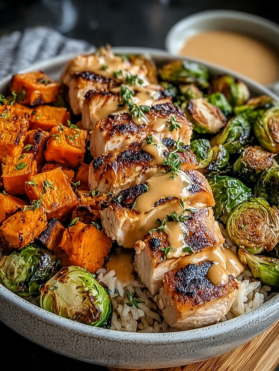 Easy Maple Dijon Chicken & Sweet Potato Bowls image 2