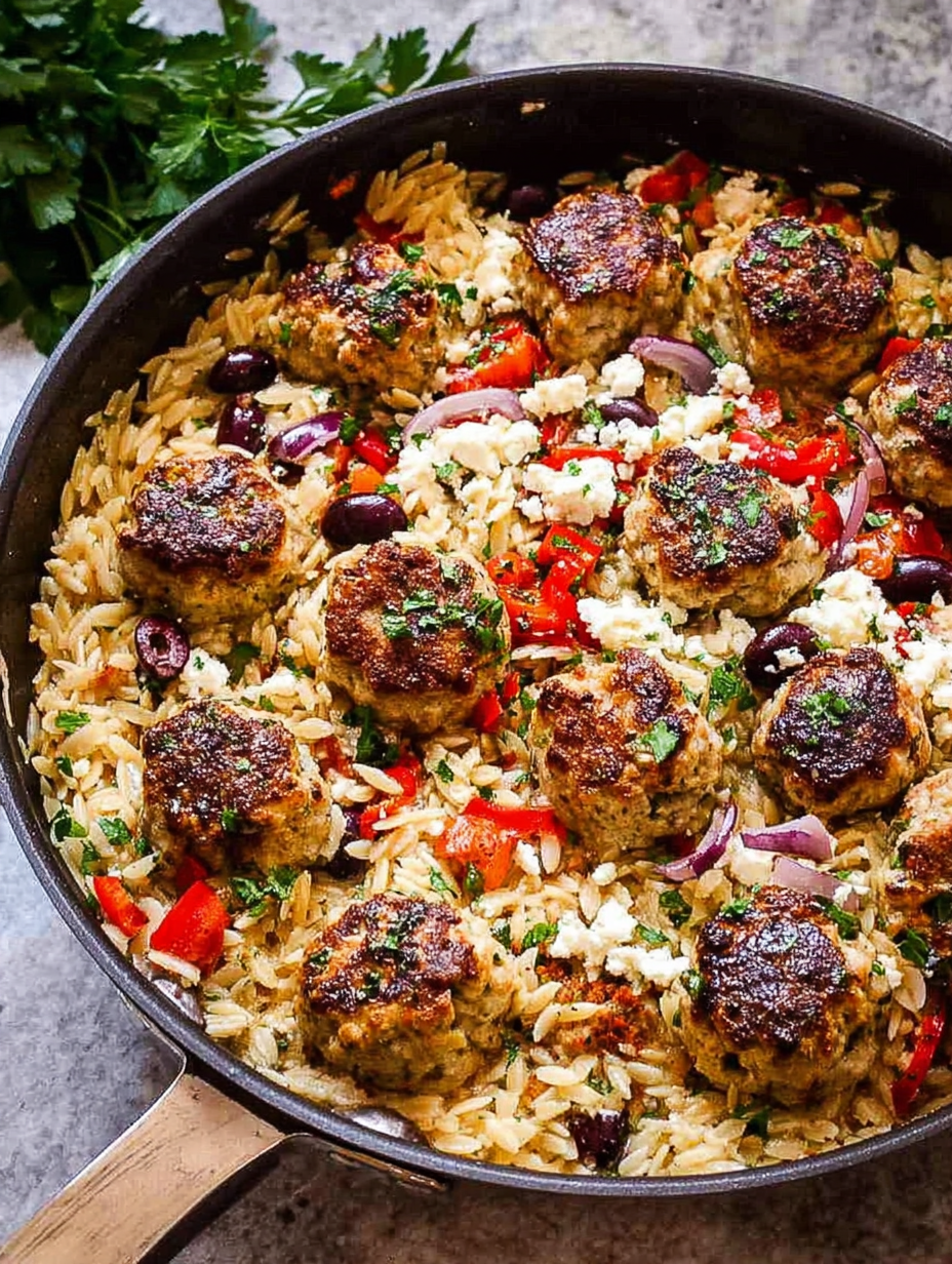 Greek Meatballs and Orzo Skillet image 2