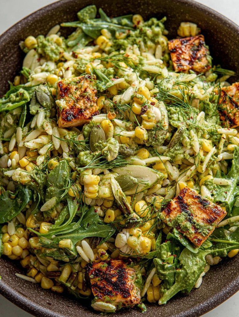 Grilled Corn Orzo Salad with Scallion Dill Dressing image 2