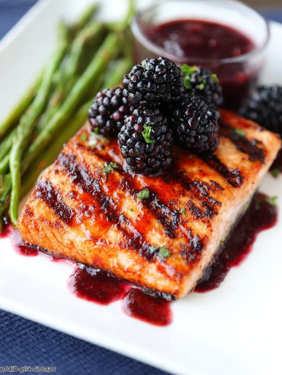 Grilled Salmon with Blackberry Sauce image 2