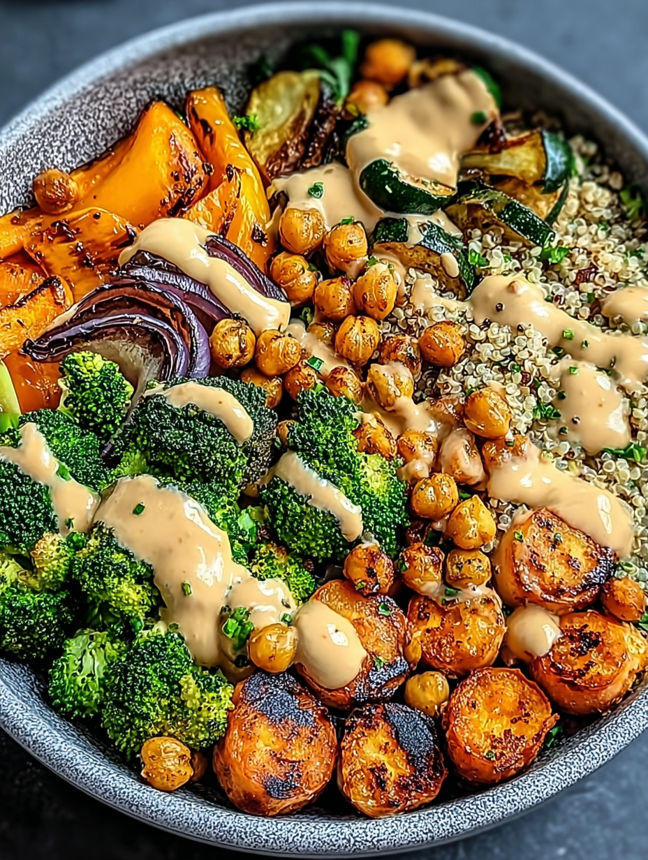 Irresistible Roasted Veggie Chickpea Bowls With Maple Dijon Dressing image 2