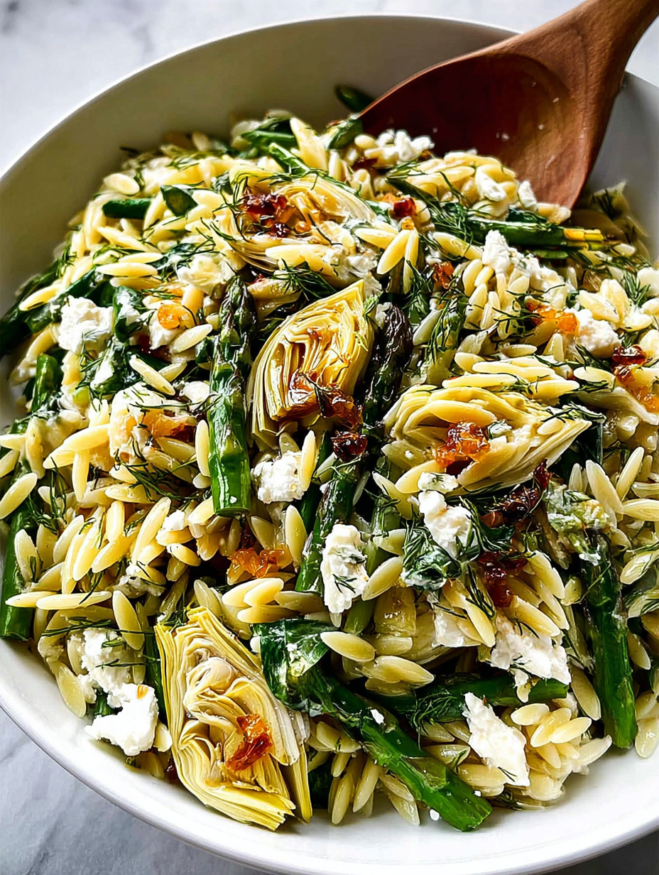 Orzo Salad with Asparagus, Artichoke Hearts and Feta image 2