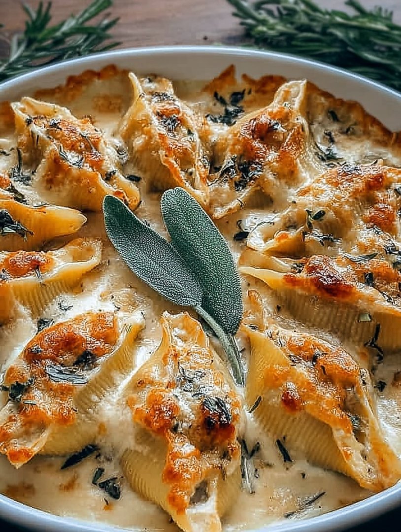 Pumpkin & Gouda Stuffed Shells with Brown Butter Sage Alfredo Sauce image 2