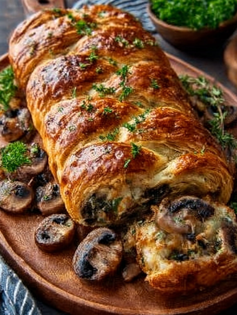 Savory Mushroom Gruyère Puff Braid image 2