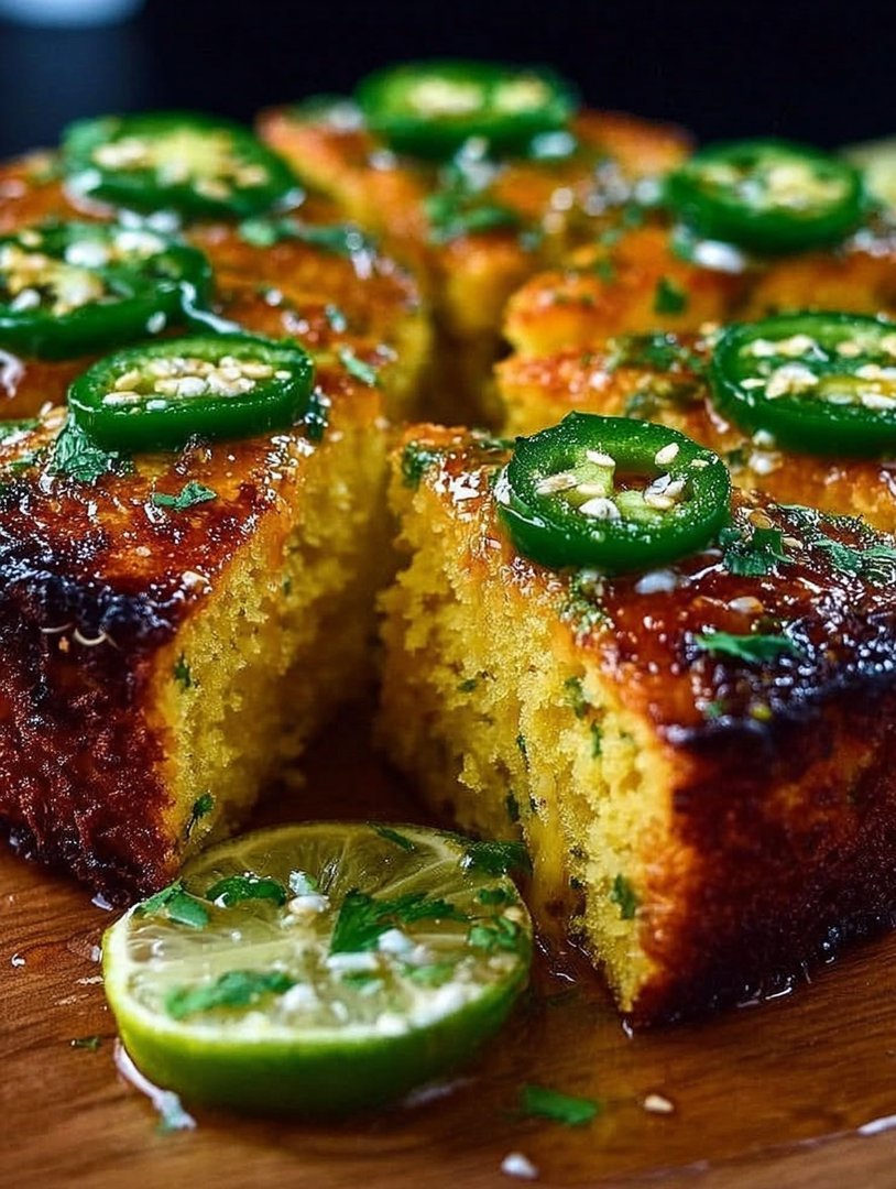 Spicy Sweet Jalapeño Cornbread with Zesty Lime Drizzle image 2