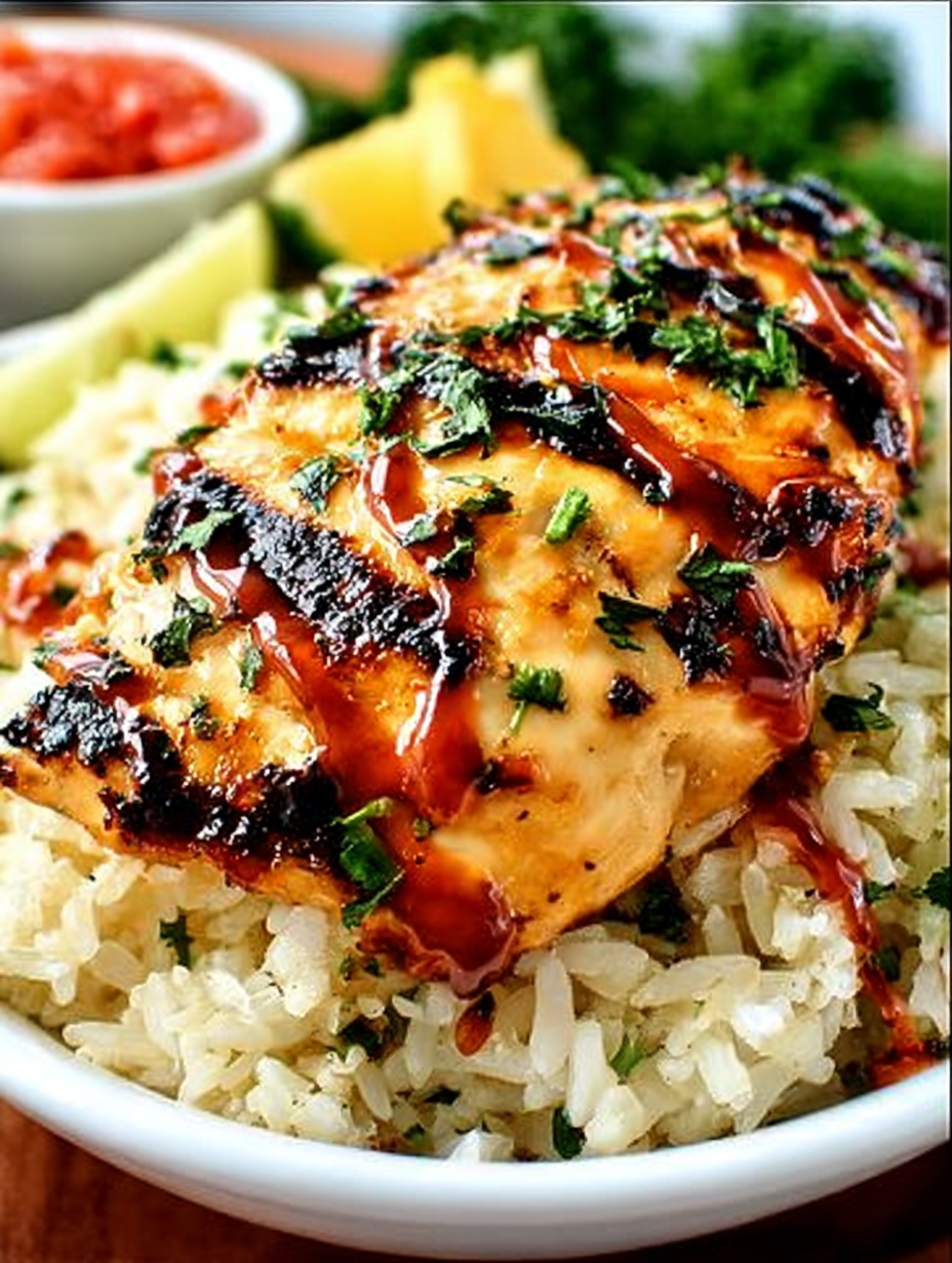 Sweet Chili Chicken Bowl Topped with Creamy Coconut Lime Drizzle image 2