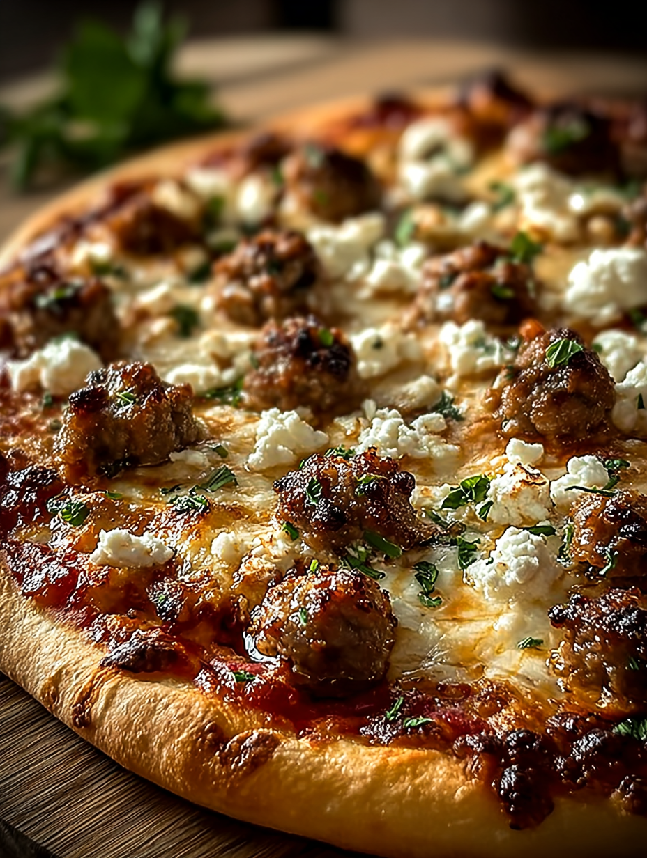 Sweet & Spicy Hot Sausage Feta Honey Pizza image 2