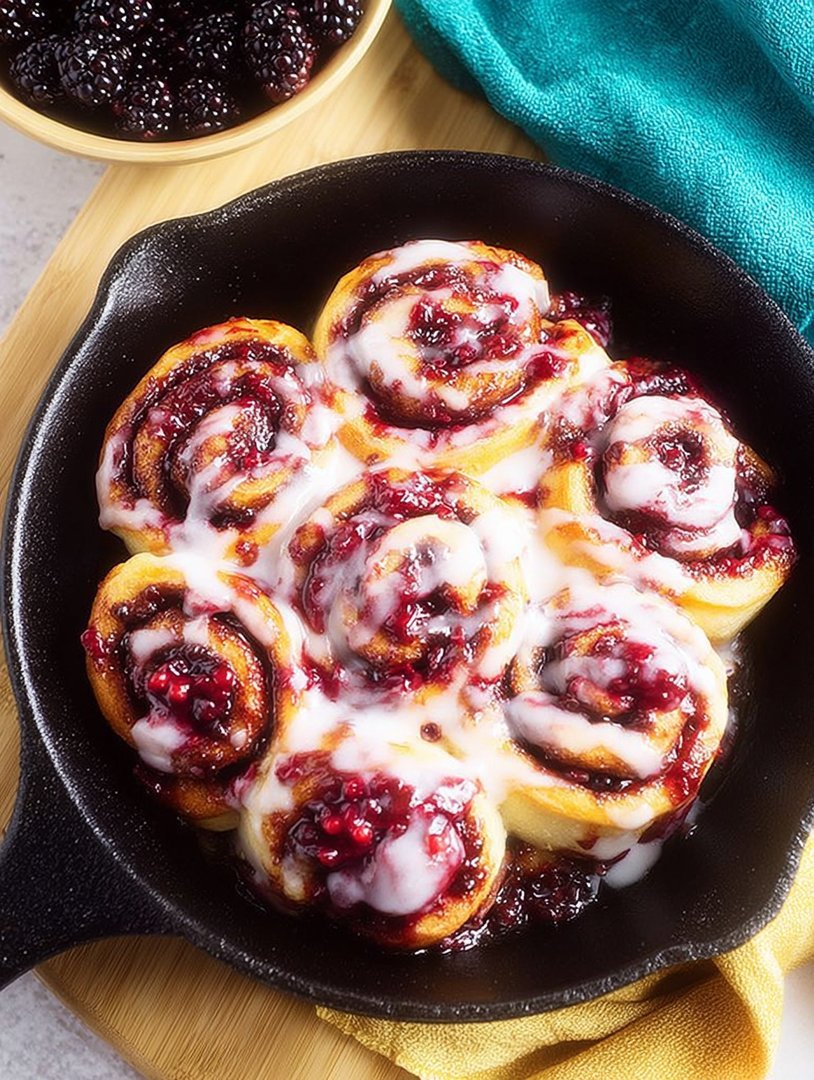 5-Ingredient Skillet Blackberry Sweet Rolls image 2
