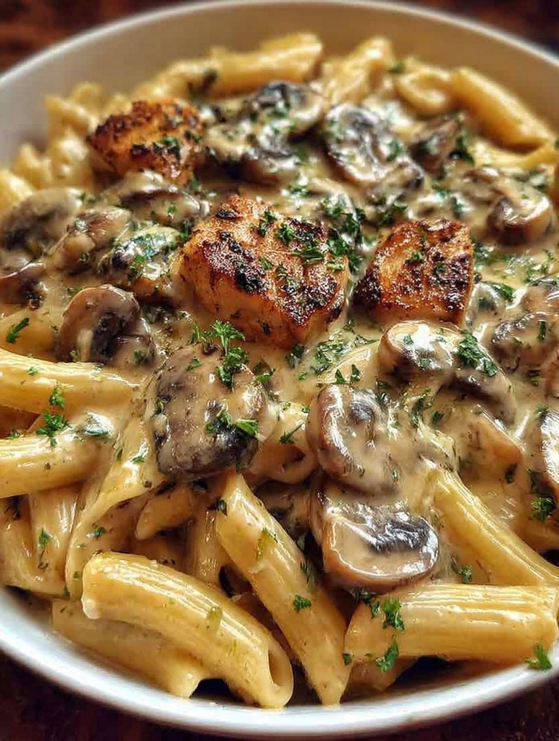 Creamy Tuscan Mushroom Pasta Skillet image 2