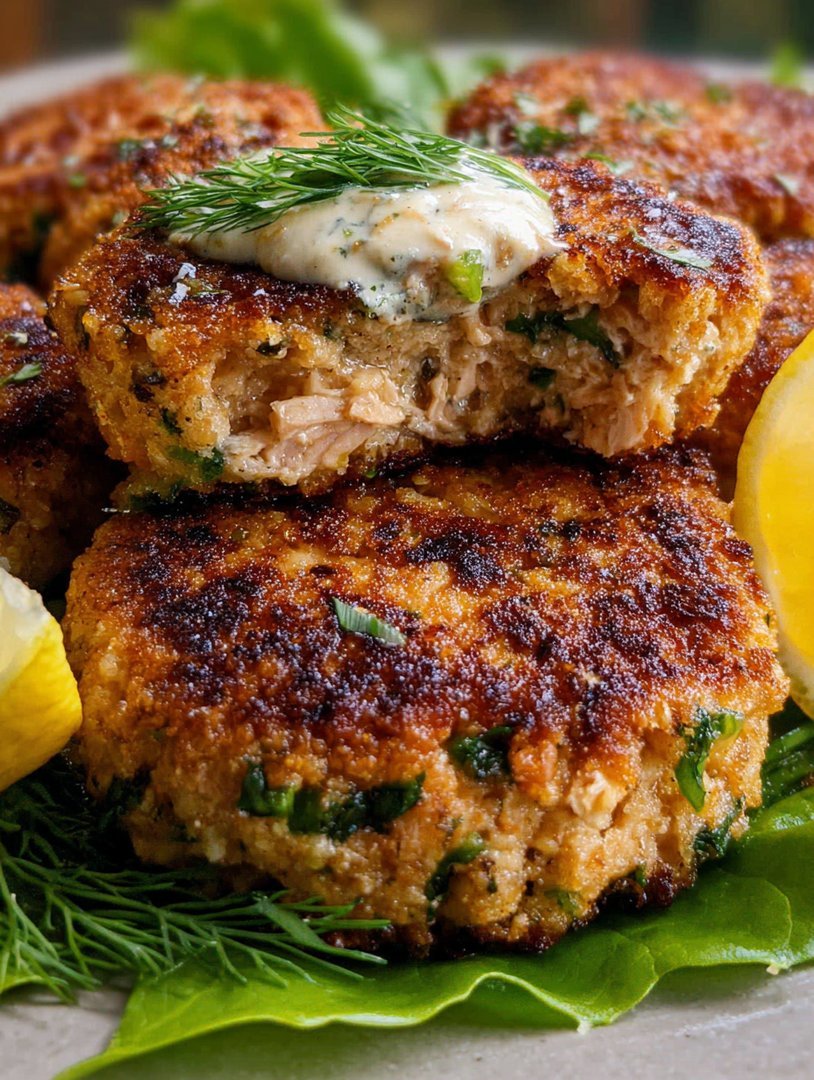 Golden Crispy Salmon Cakes with Lemon-Dill Sauce image 2