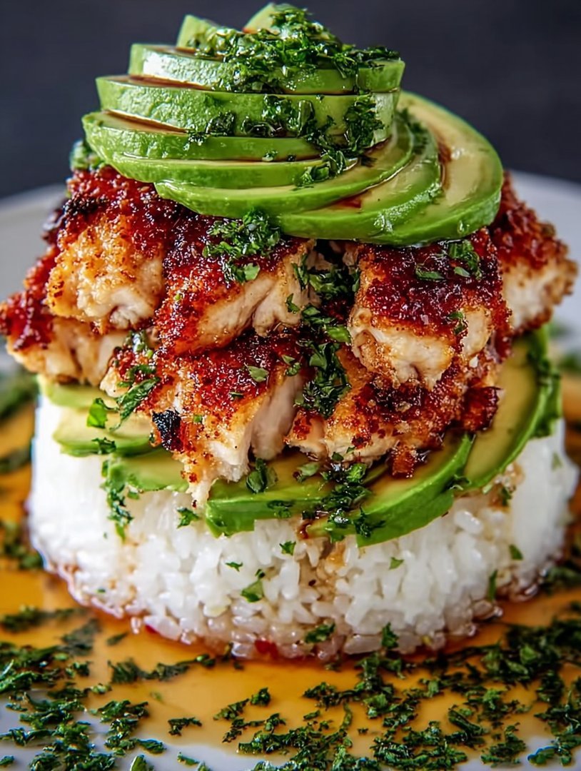 Honey Lime Chicken & Avocado Rice Stack image 2