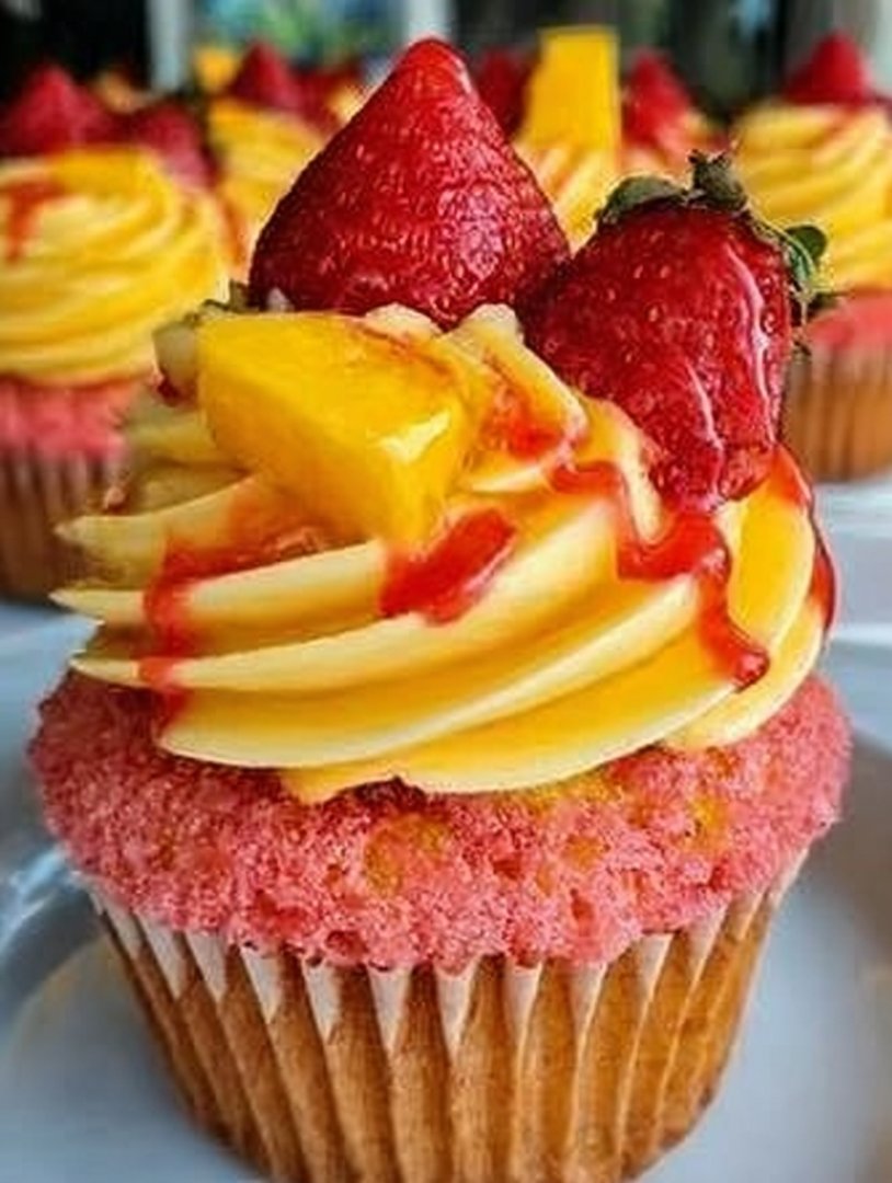 Mango Strawberry Sunset Cupcakes image 2
