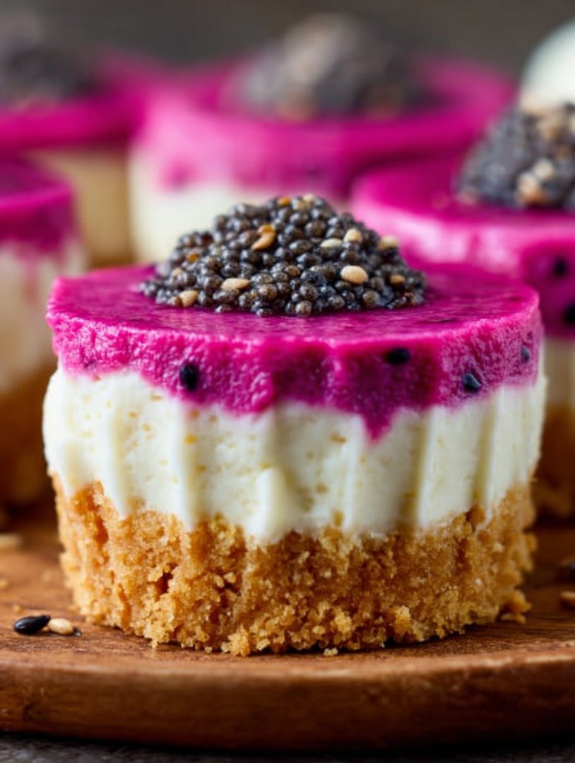 No-Bake Dragon Fruit Mini Cheesecakes image 2