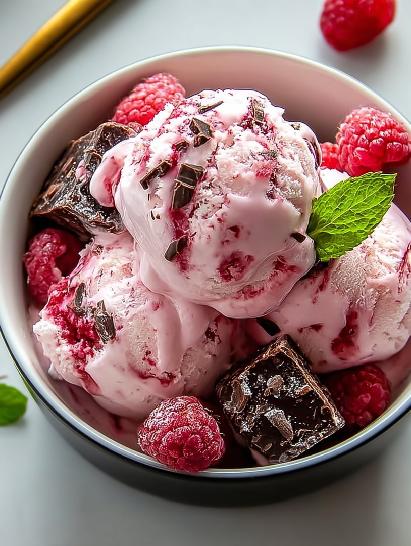Raspberry Chocolate Chunk Ice Cream image 2