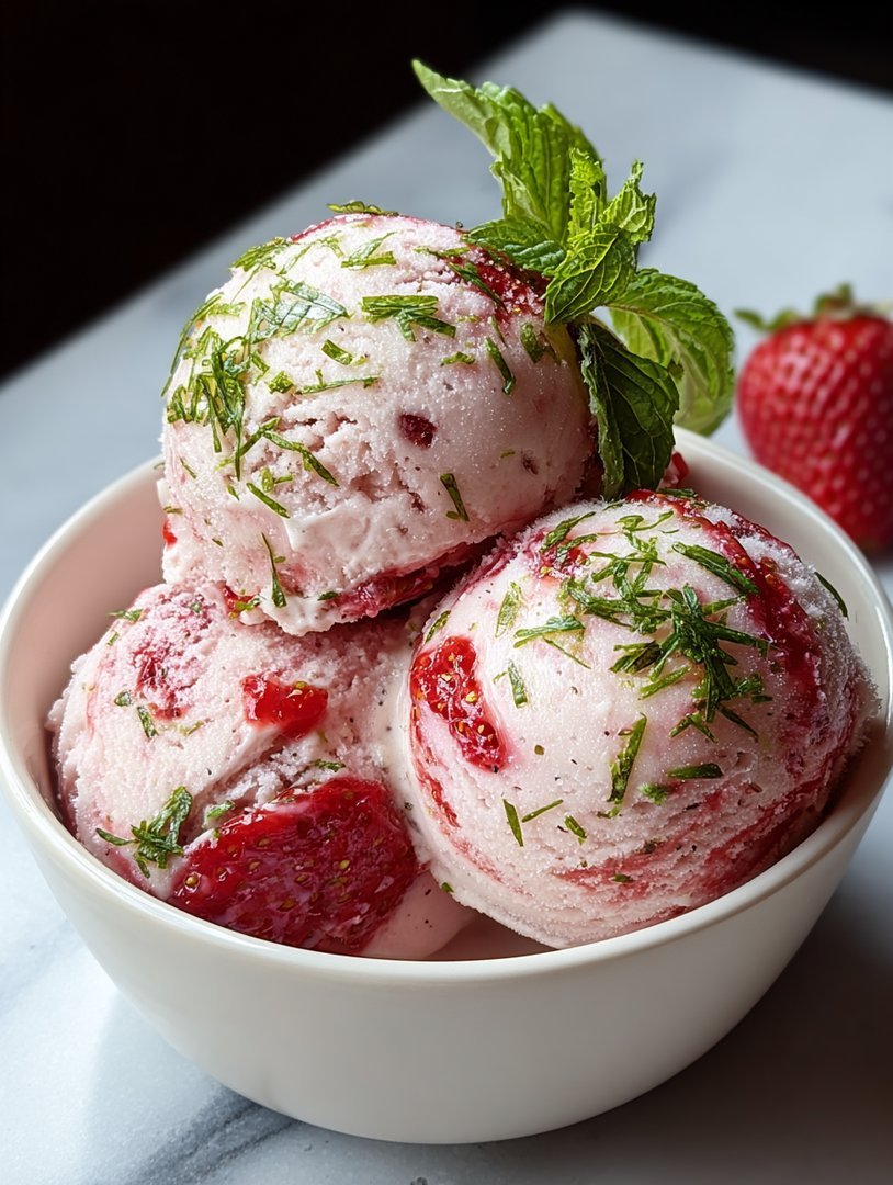 Roasted Strawberries & Lime Basil Ice Cream image 2